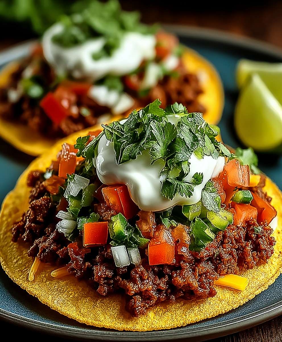 Tostadas mit Hackfleisch