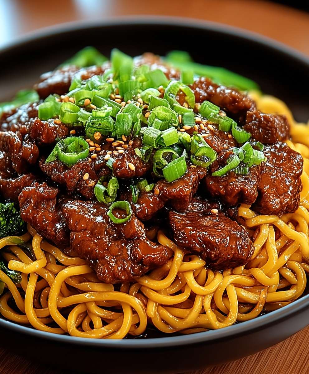 Klebrige Rindfleisch Nudeln