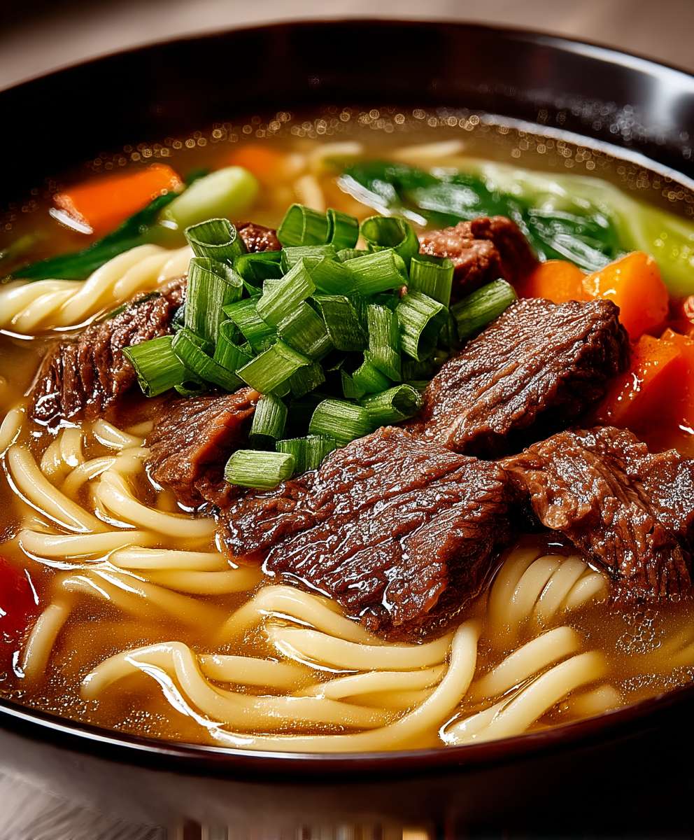 Asiatische Rindfleisch Nudelsuppe
