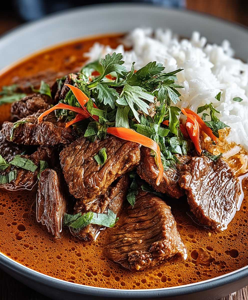 Kokosnuss Rindfleisch rotes Curry