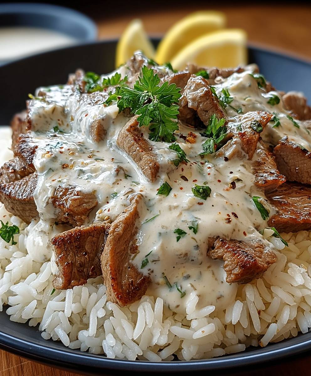 Gyros mit Sauerrahmsauce