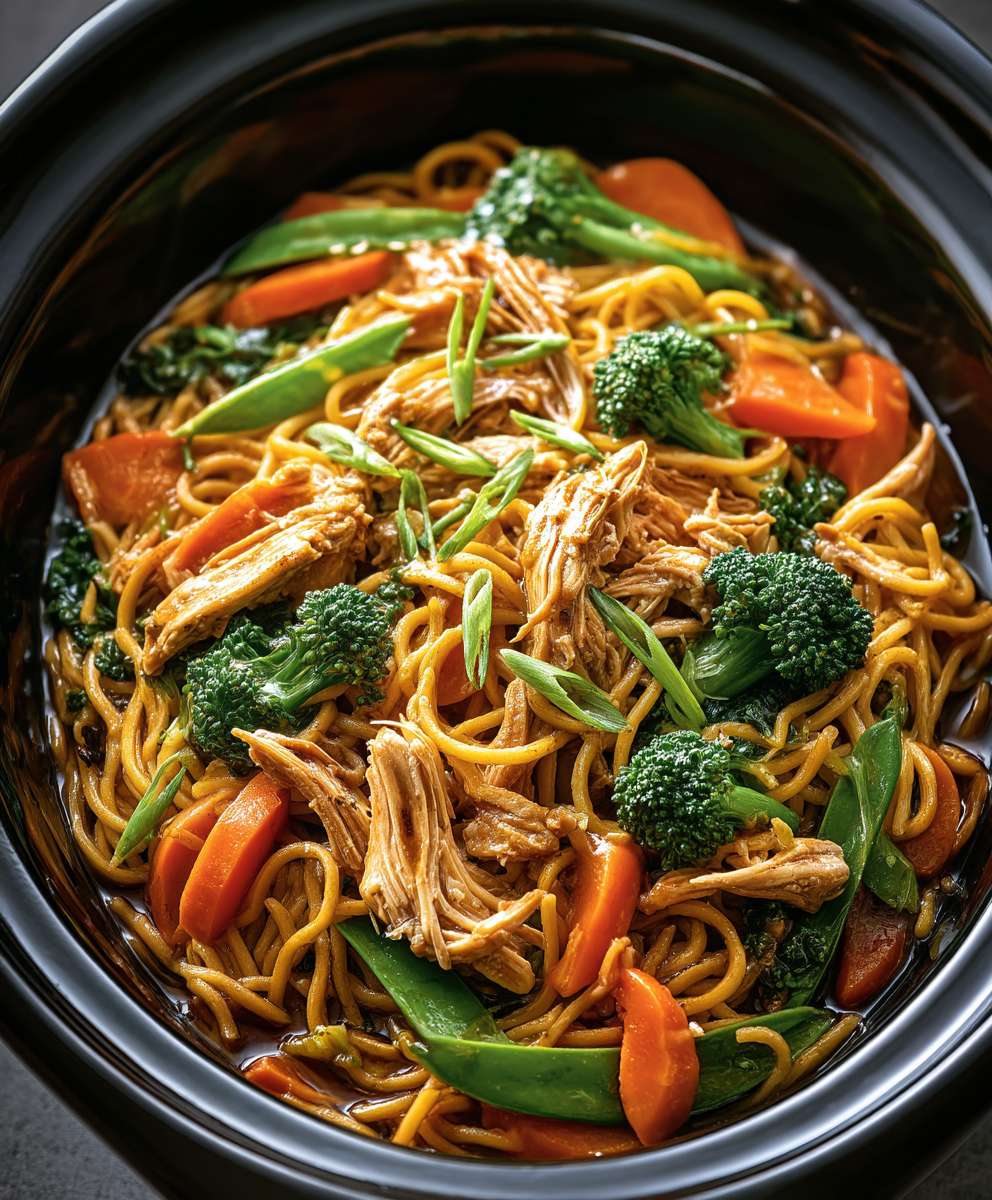 Hähnchen Lo Mein Schongarer