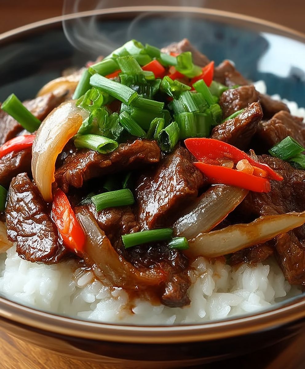 Chinesisches Rindfleisch Zwiebeln