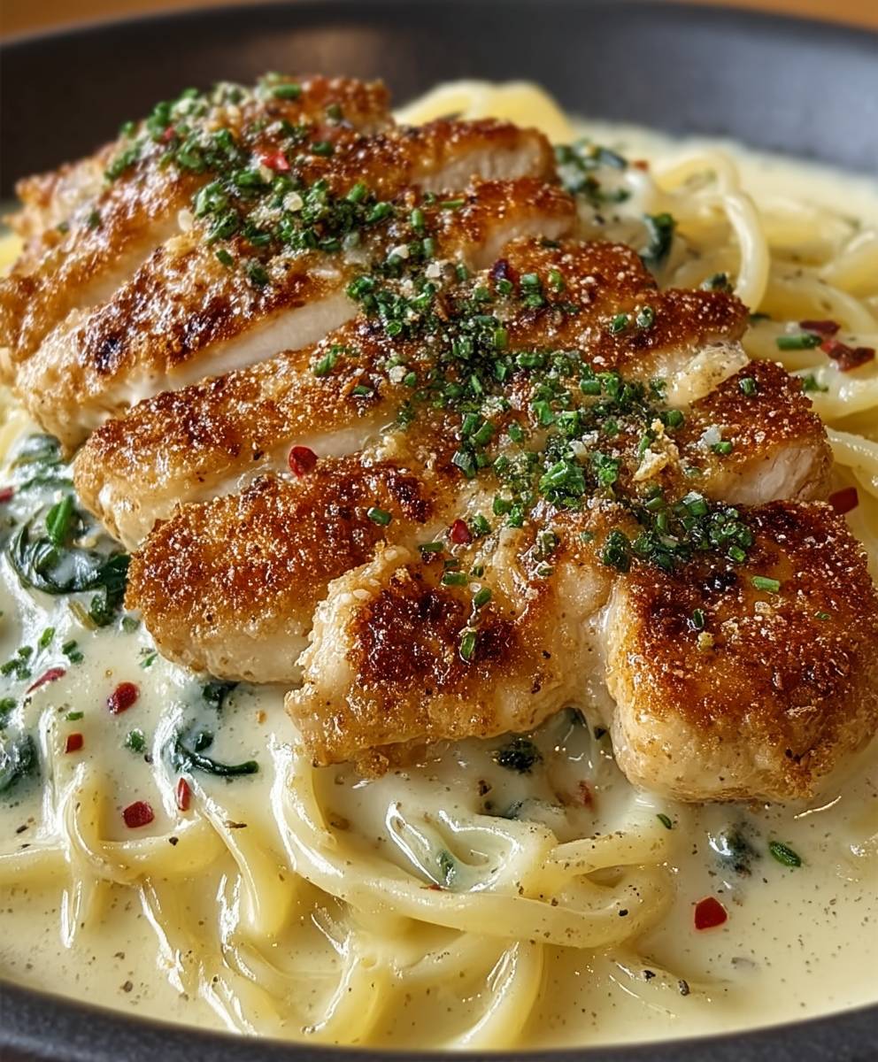 Knoblauch Parmesan Hähnchen cremige Sauce