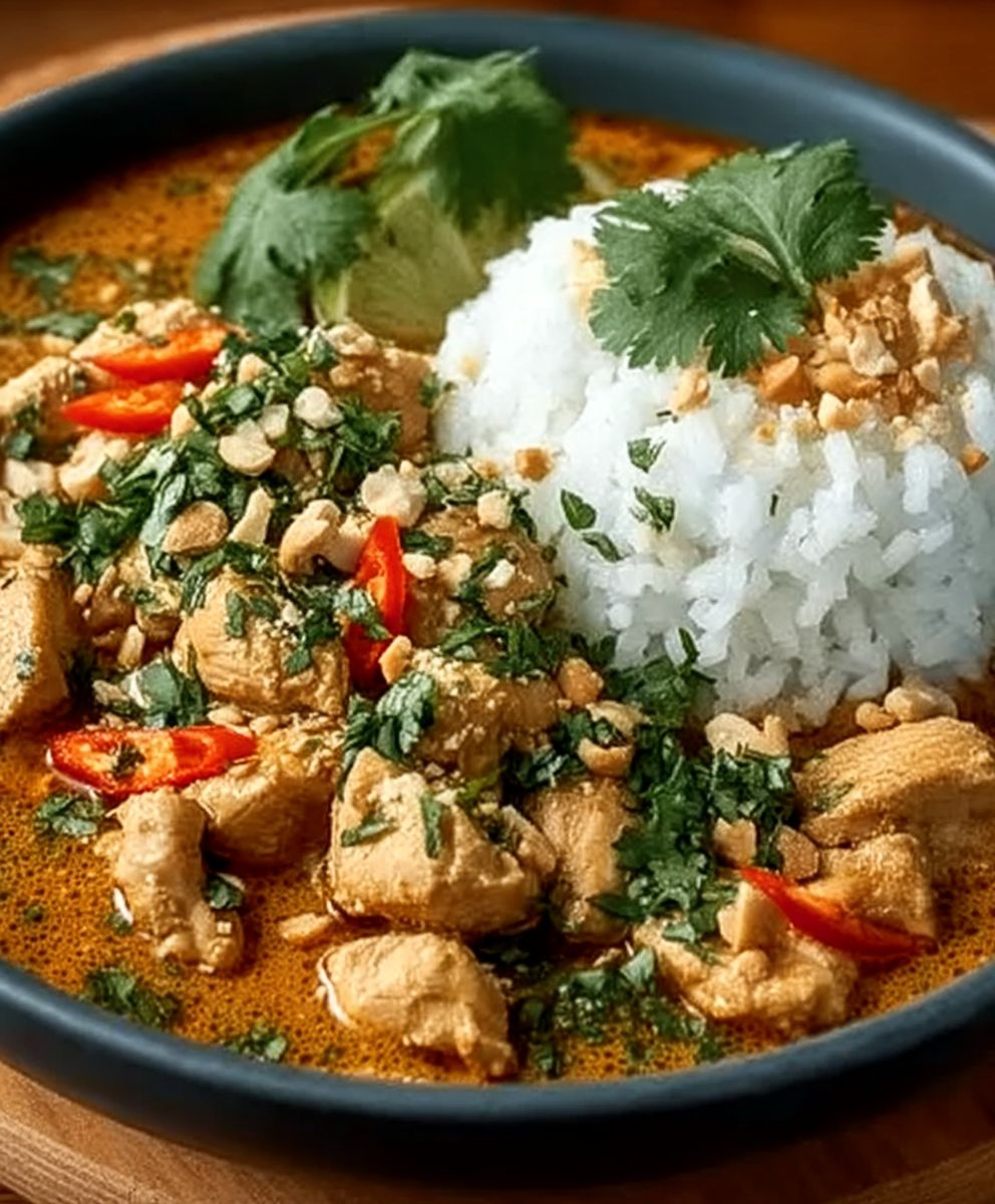 Thailändisches Erdnuss Curry Hähnchen
