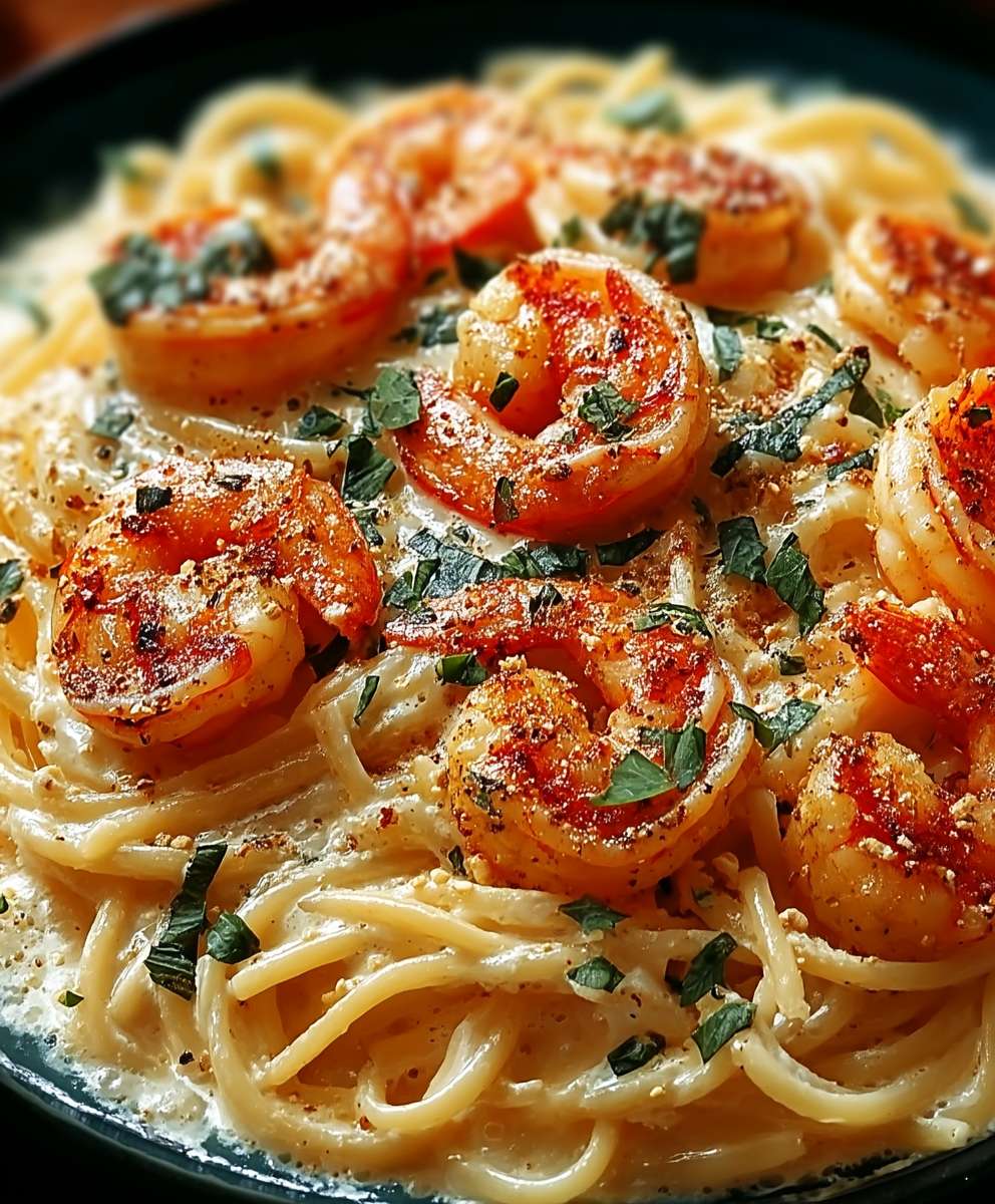 Spaghetti Garnelen Frischkäsesoße