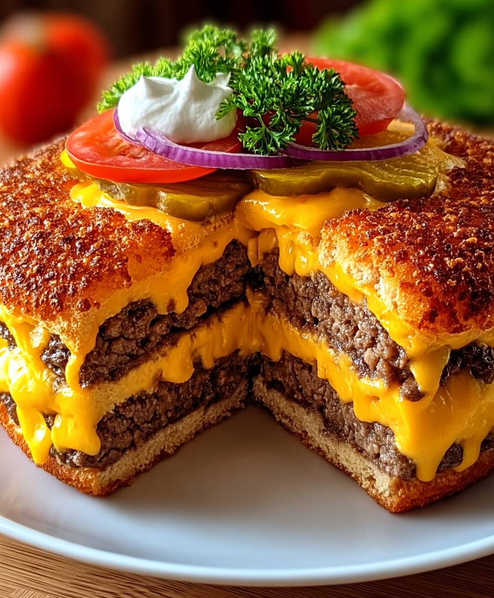 Cheeseburger Torte backen