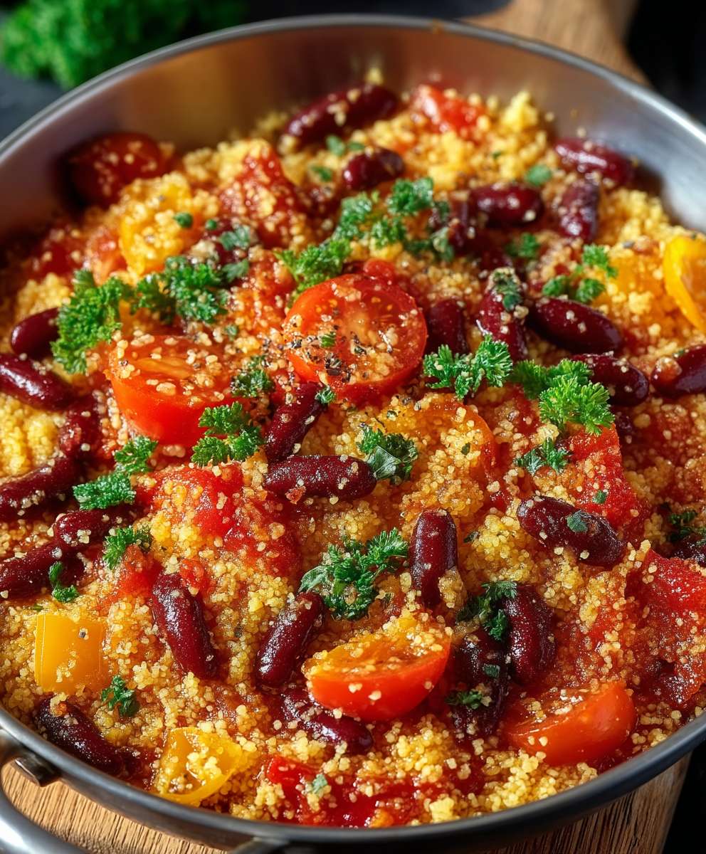 Couscous Pfanne Tomaten Kidneybohnen