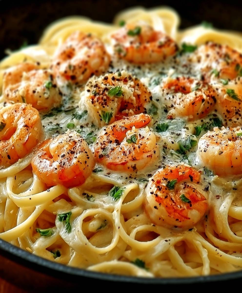 Cremige Garnelen Pasta