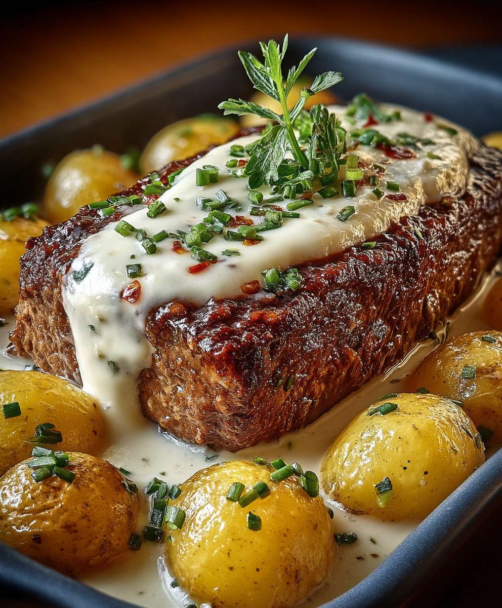 Hackbraten mit Kartoffeln