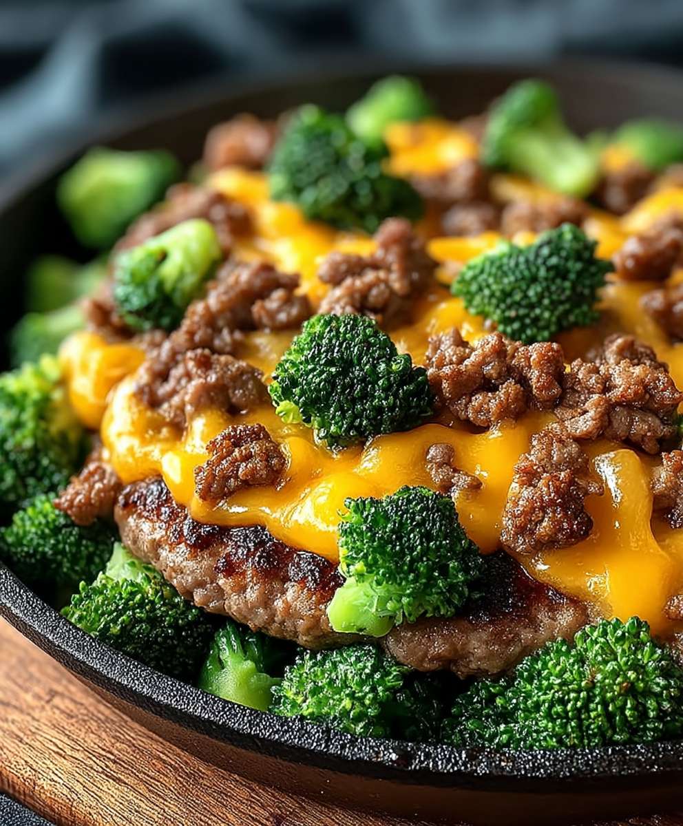 Keto Hamburger Brokkoli Pfanne