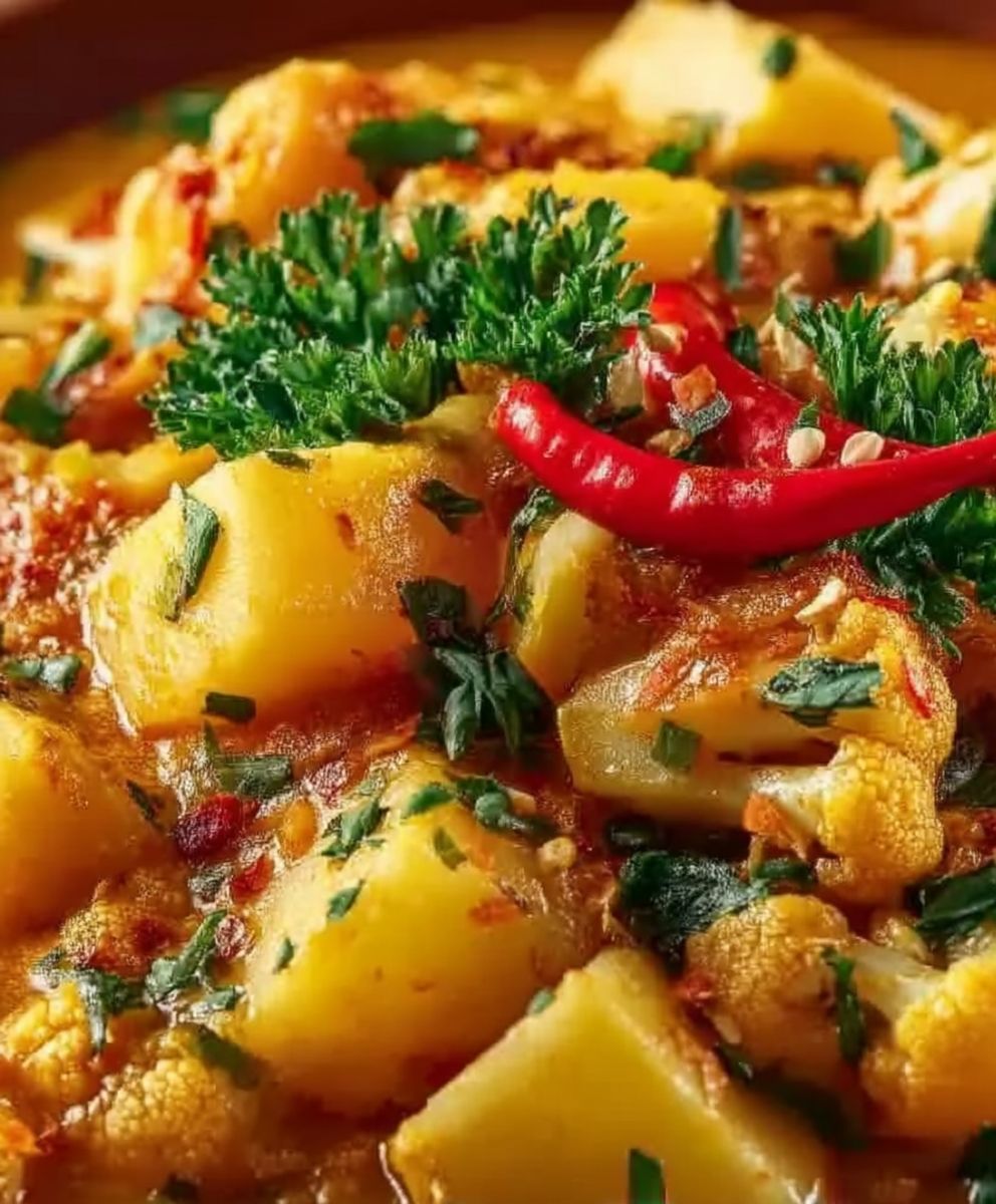 Veganes Curry Blumenkohl Kartoffeln