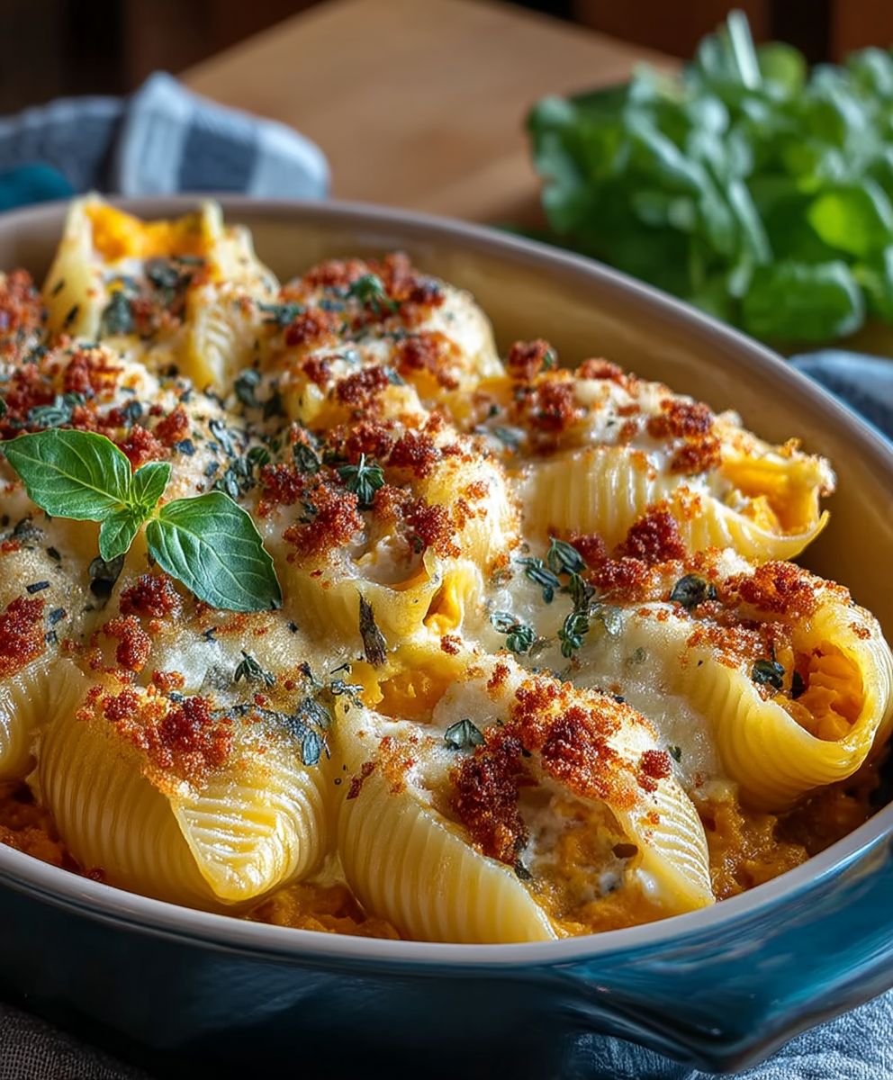 Gefüllte Muscheln Butternusskürbis