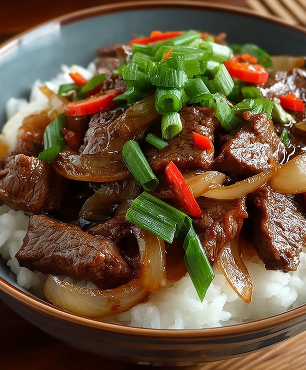 Chinesisches Rindfleisch Zwiebeln