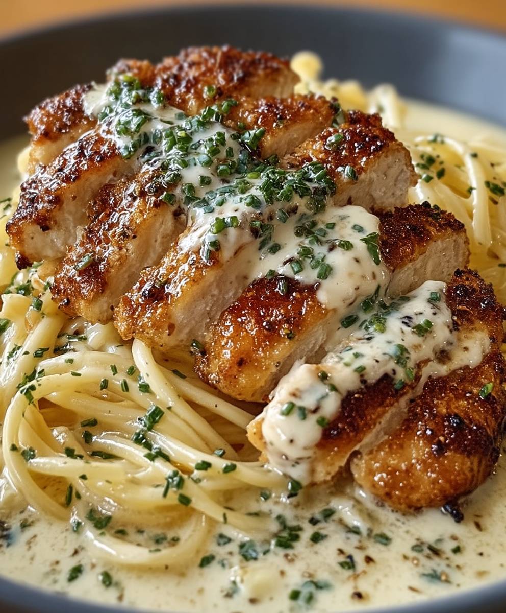 Knoblauch Parmesan Hähnchen cremige Sauce