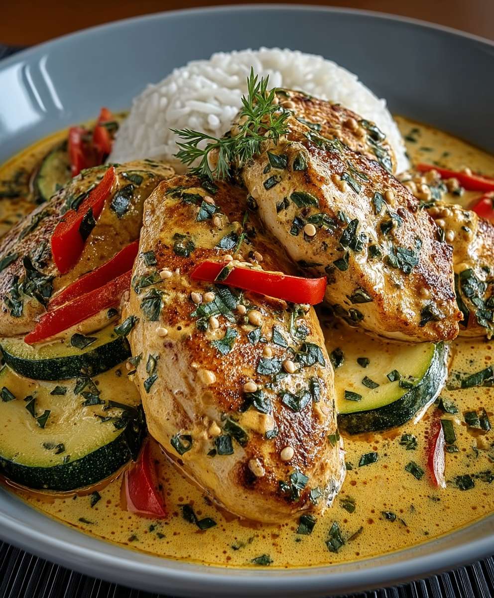 Paprika Zucchini Hähnchen Sahne