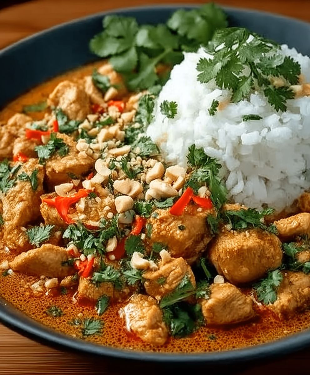 Thailändisches Erdnuss Curry Hähnchen