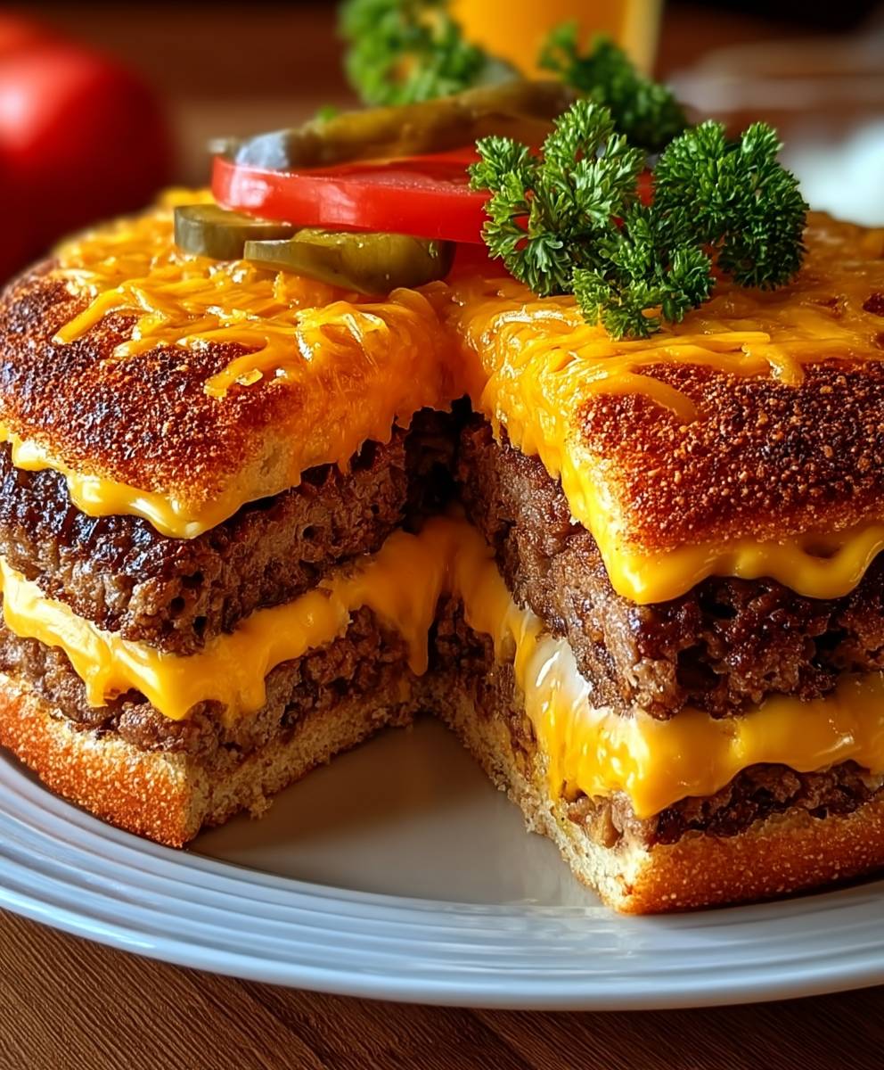 Cheeseburger Torte backen