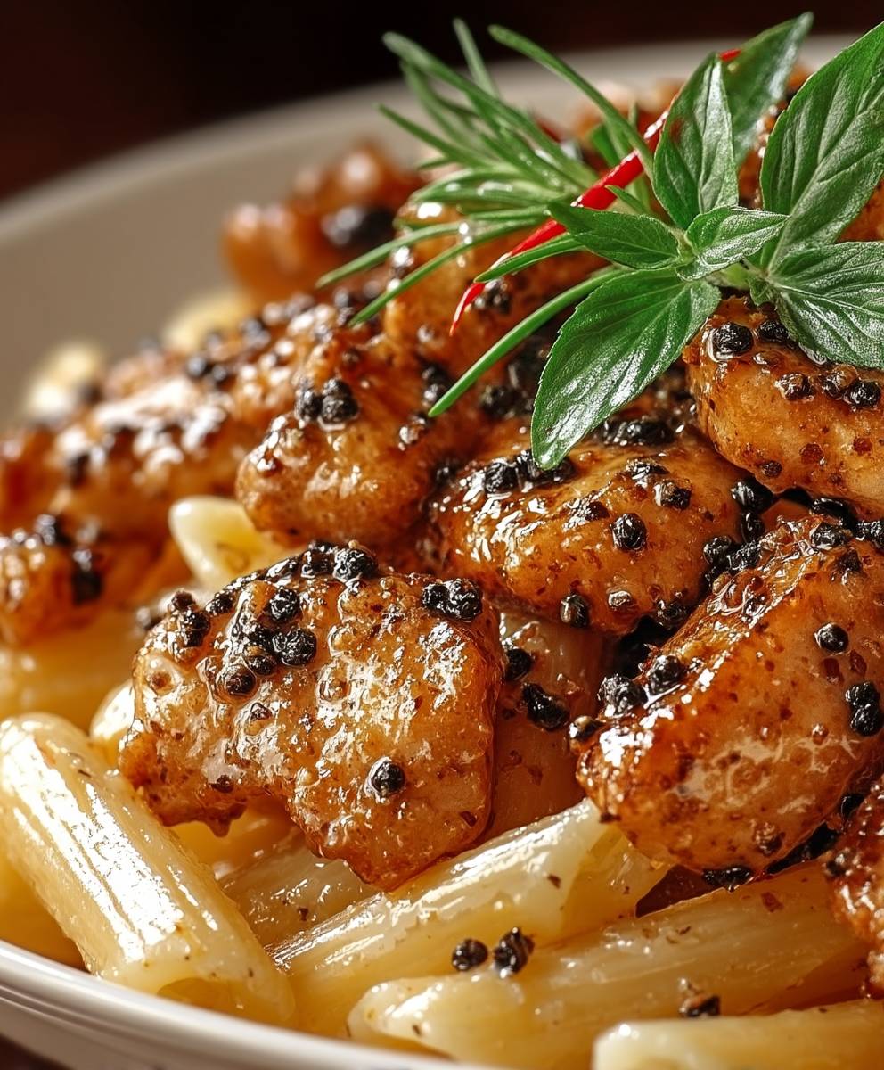 Honig Pfeffer Hähnchen Pasta