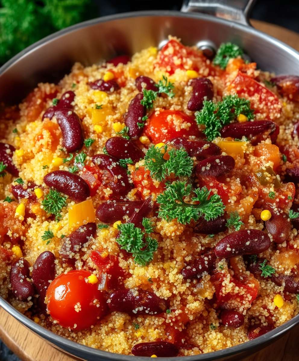 Couscous Pfanne Tomaten Kidneybohnen