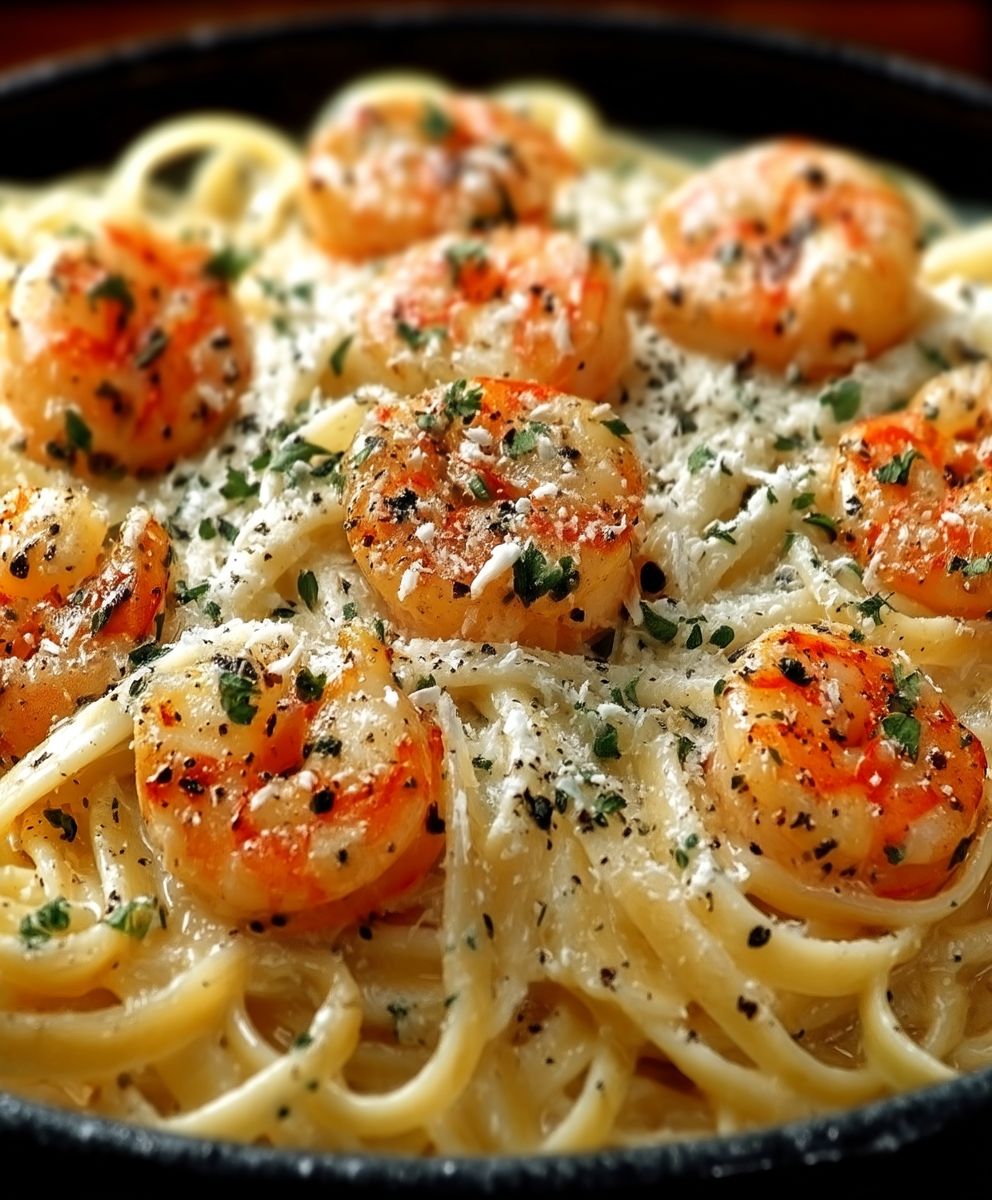 Cremige Garnelen Pasta