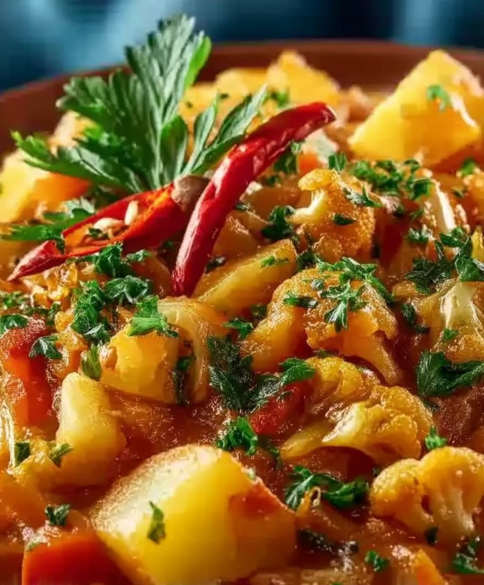 Veganes Curry Blumenkohl Kartoffeln