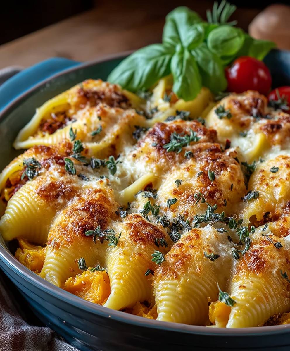 Gefüllte Muscheln Butternusskürbis