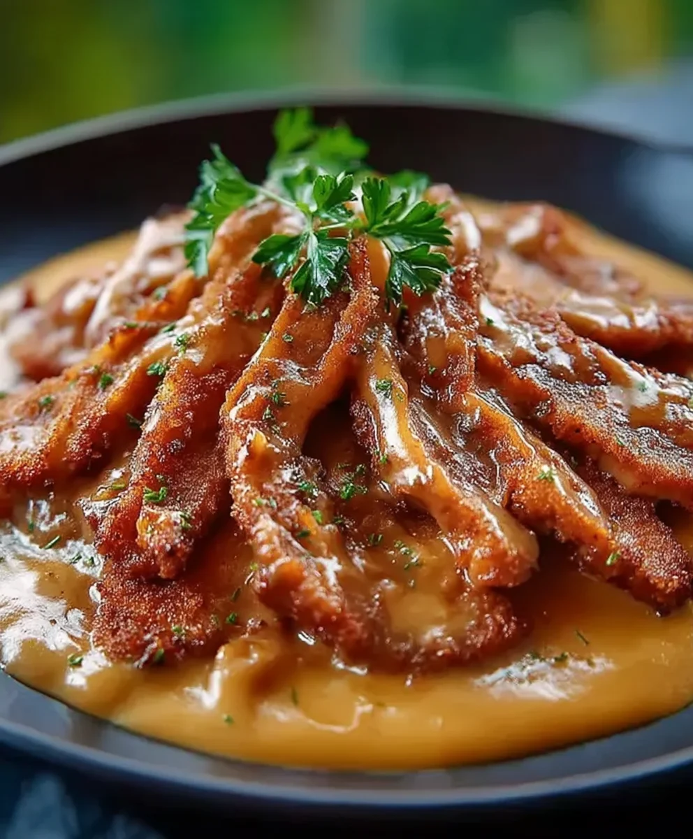 Zarte Schnitzelstreifen in Senfsahnesoße – Dein Rezept-Hit!