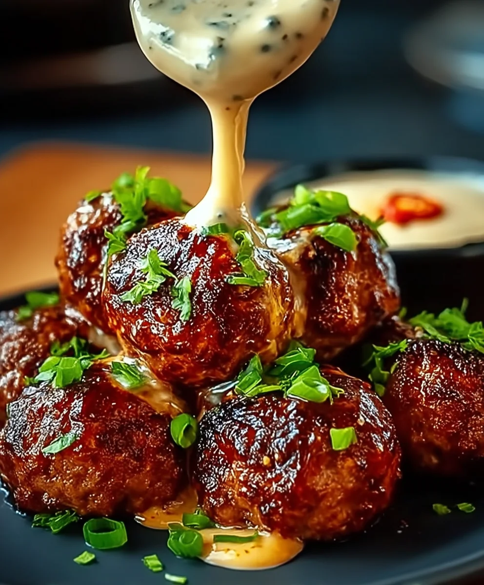 Ultimative Korean BBQ Fleischbällchen mit scharfem Mayo Dip