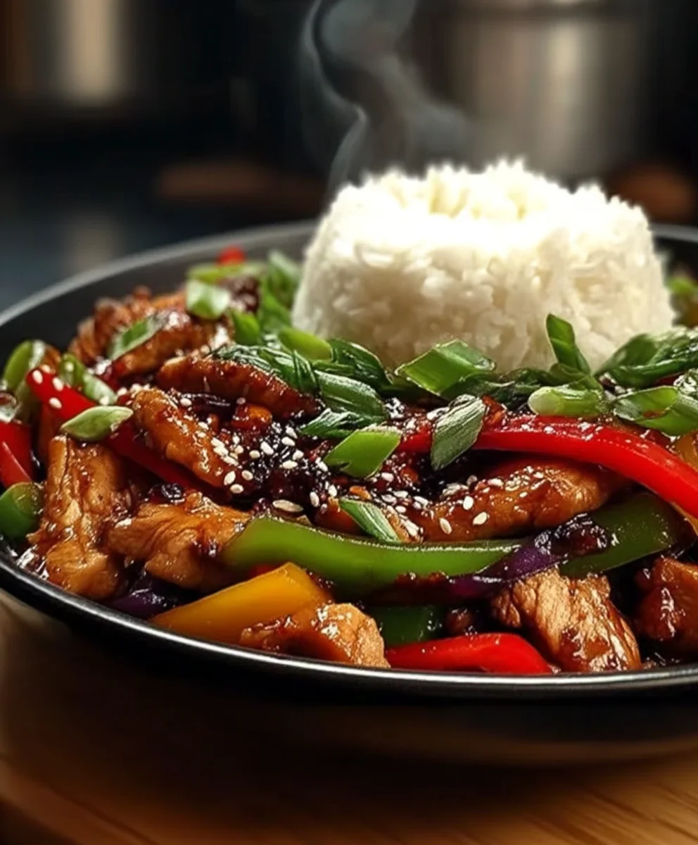 Ultimative schnelle Chinesische Hähnchenpfanne mit Reis