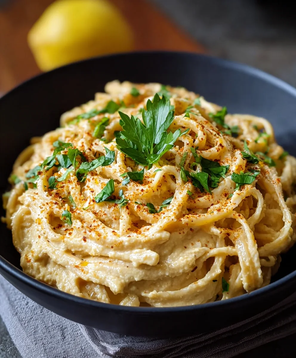 Zitronige Hummus Pasta: Cremig, Schnell & Vegan Genießen