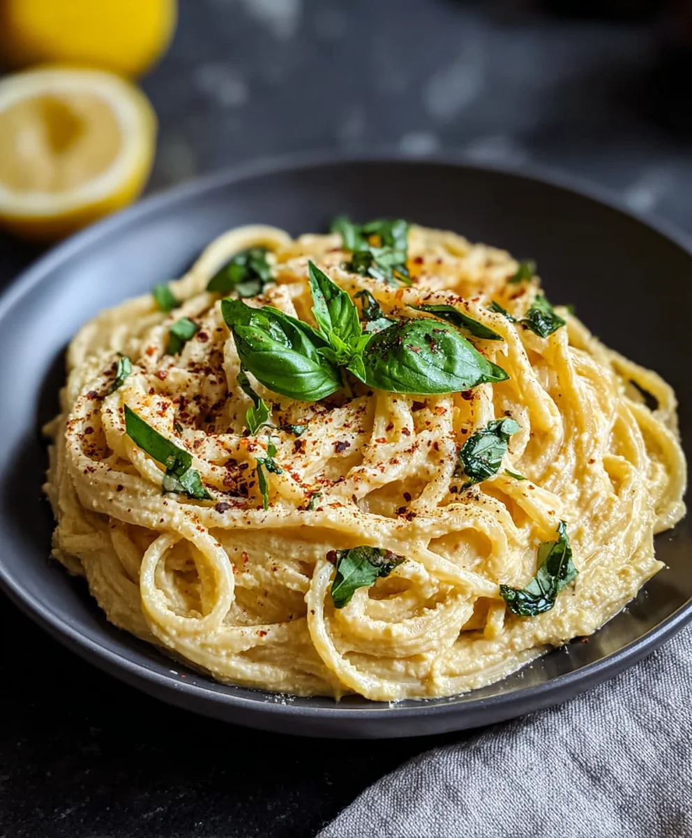 Zitronige Hummus Pasta: Cremig, Frisch & Vegan Genießen!