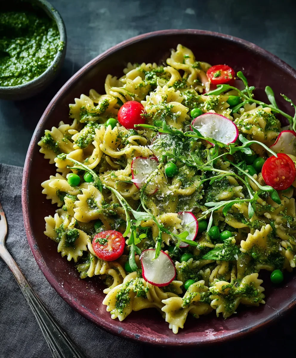 Pesto Pasta mit Erbsen & Radieschen Rezept: Schnell, frisch, lecker!