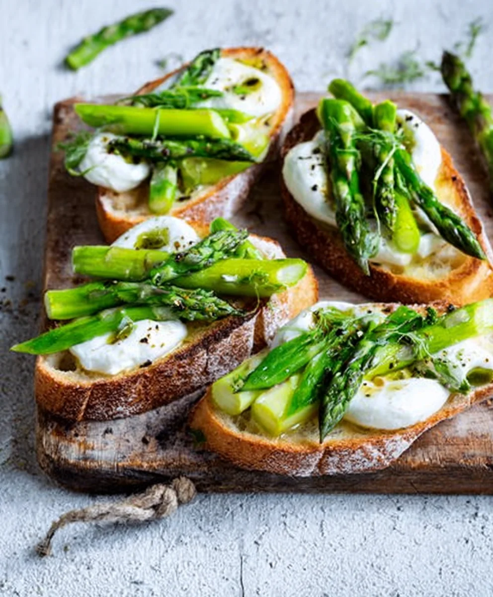 Spargel Bruschetta Mozzarella