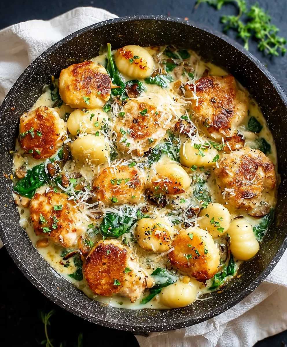 Leckere Knoblauch Hähnchen Gnocchi Pfanne – schnell & einfach!