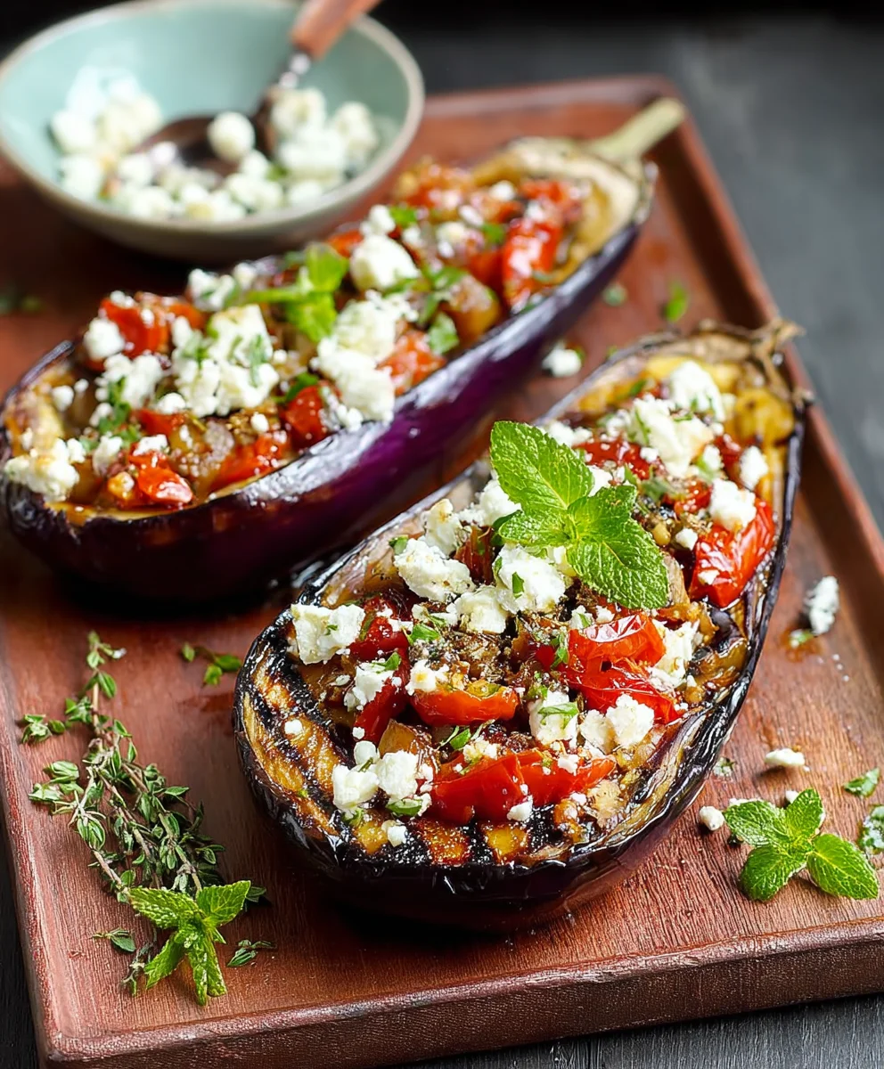 Köstliche Gefüllte Auberginen mit Feta – Schnell & lecker