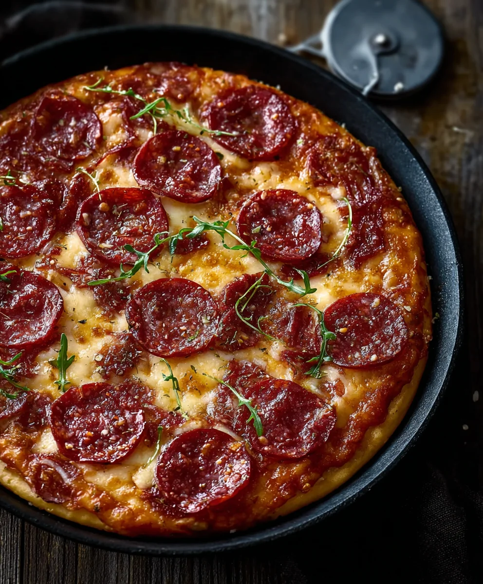 Saftige Beef Salami Pizza aus der Pfanne – Einfach genial!