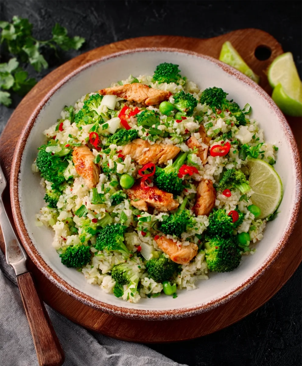 Reis Haehnchen Brokkoli Salat