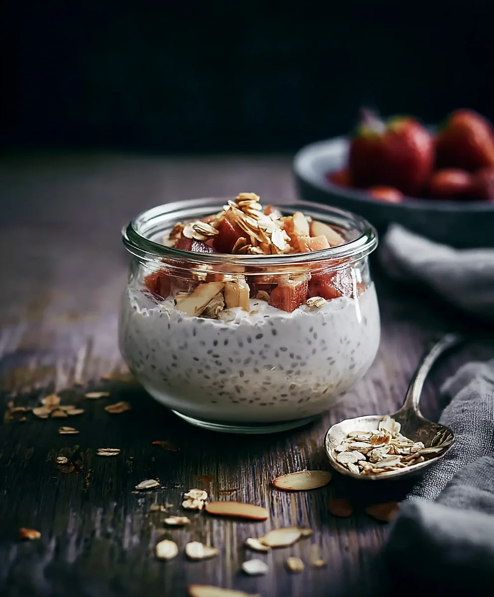 Chia Joghurt mit Erdbeer-Rhabarber Kompott & alkoholfreiem Bier
