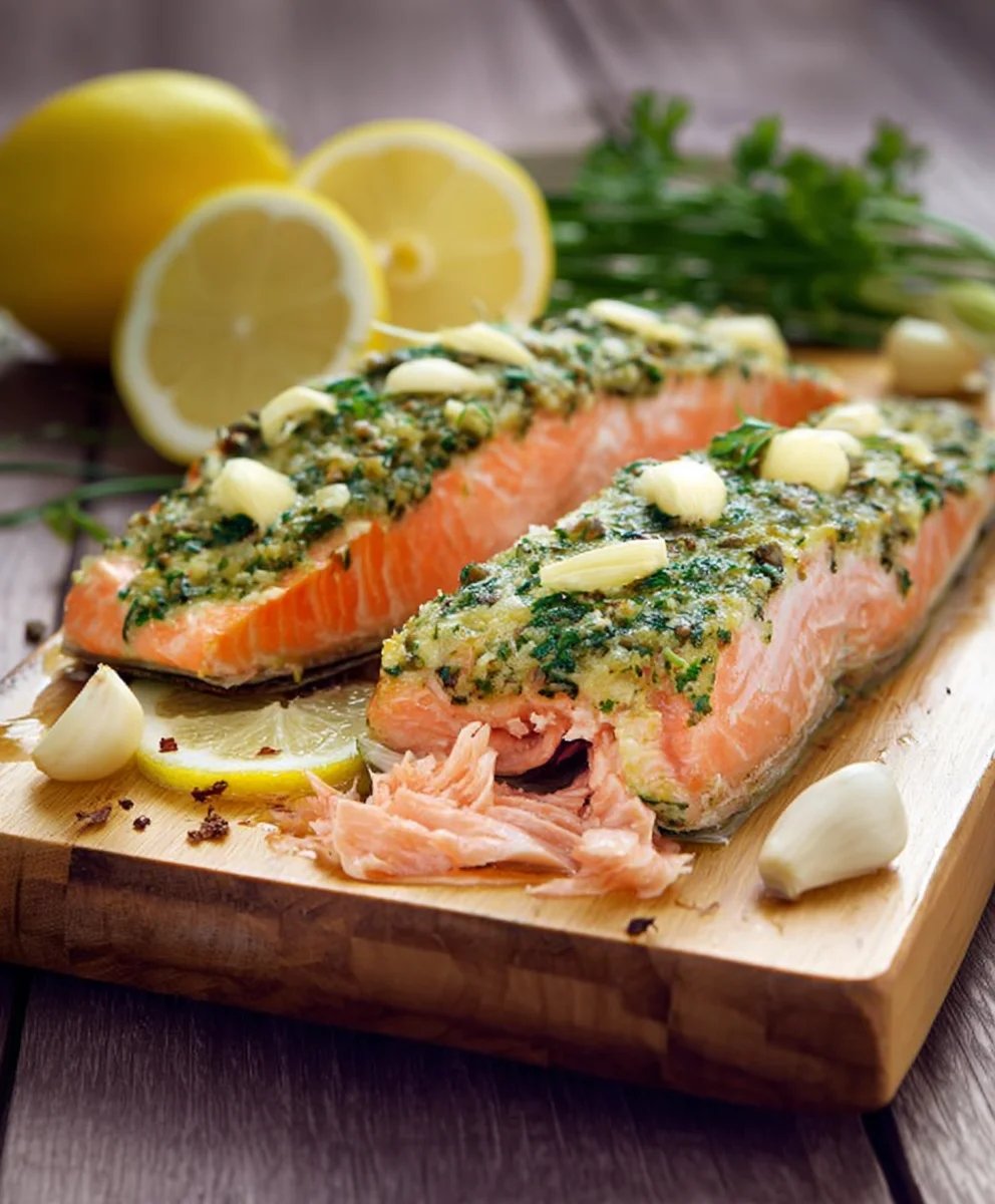 Saftiges Lachsfilet vom Räucherbrett mit Kräuter-Limette
