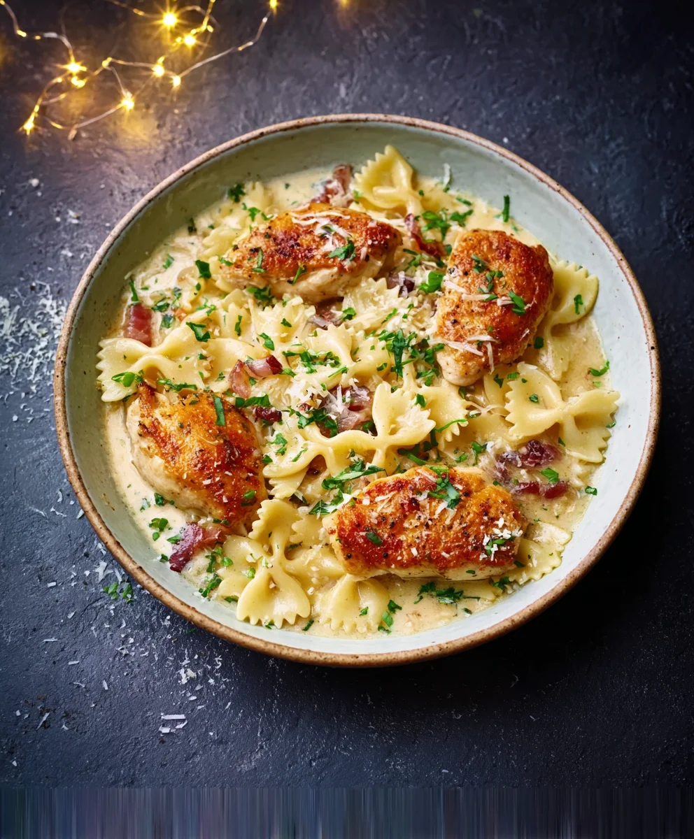 Knoblauch Parmesan Hähnchen Farfalle: Dein Lieblingsrezept!