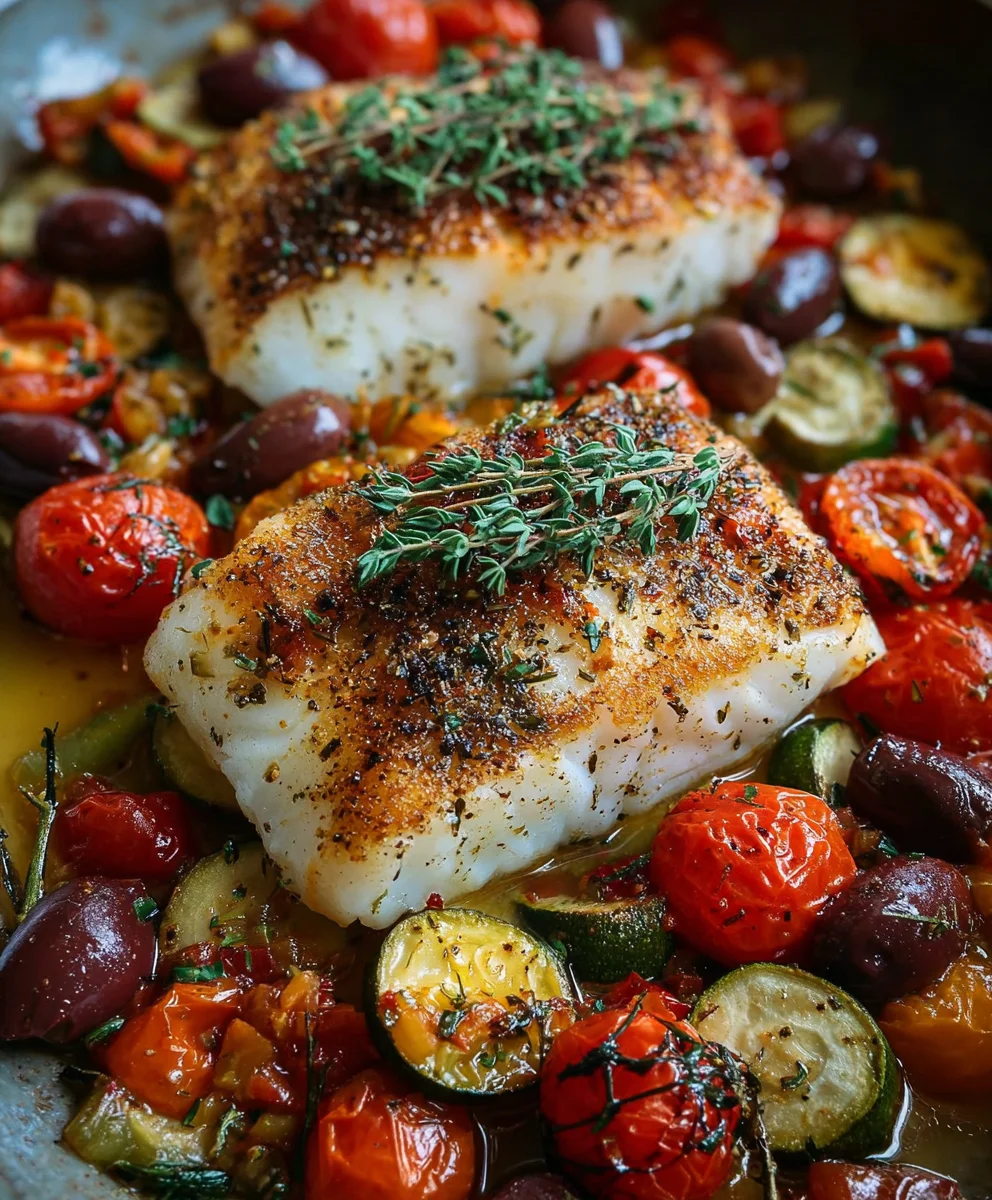 Mediterrane Fischfilets mit Gemüse – Ofenrezept!