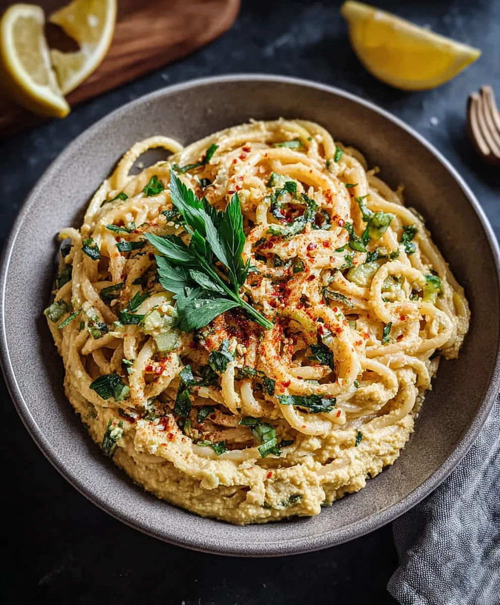 Zitronige Hummus Pasta: Cremig, Schnell & Vegan Genießen