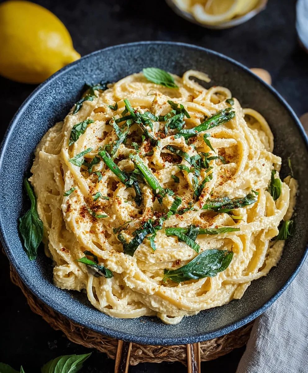 Zitronige Hummus Pasta: Cremig, Frisch & Vegan Genießen!