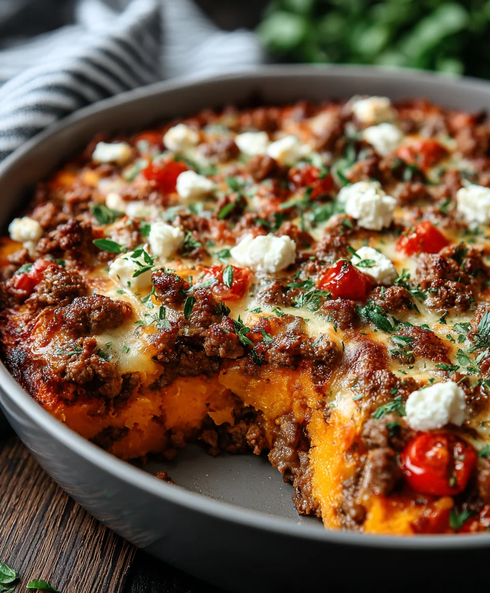 Suskartoffel Hackfleisch Auflauf Mit Feta