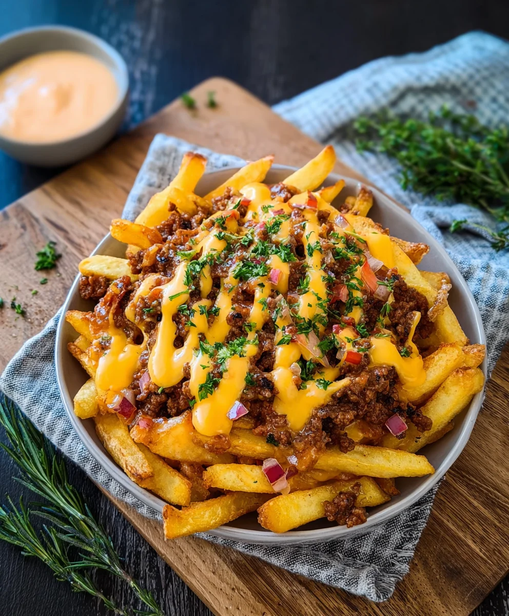 Loaded Fries: Herzhaftes Rinderhack & Cheddar – einfach lecker!