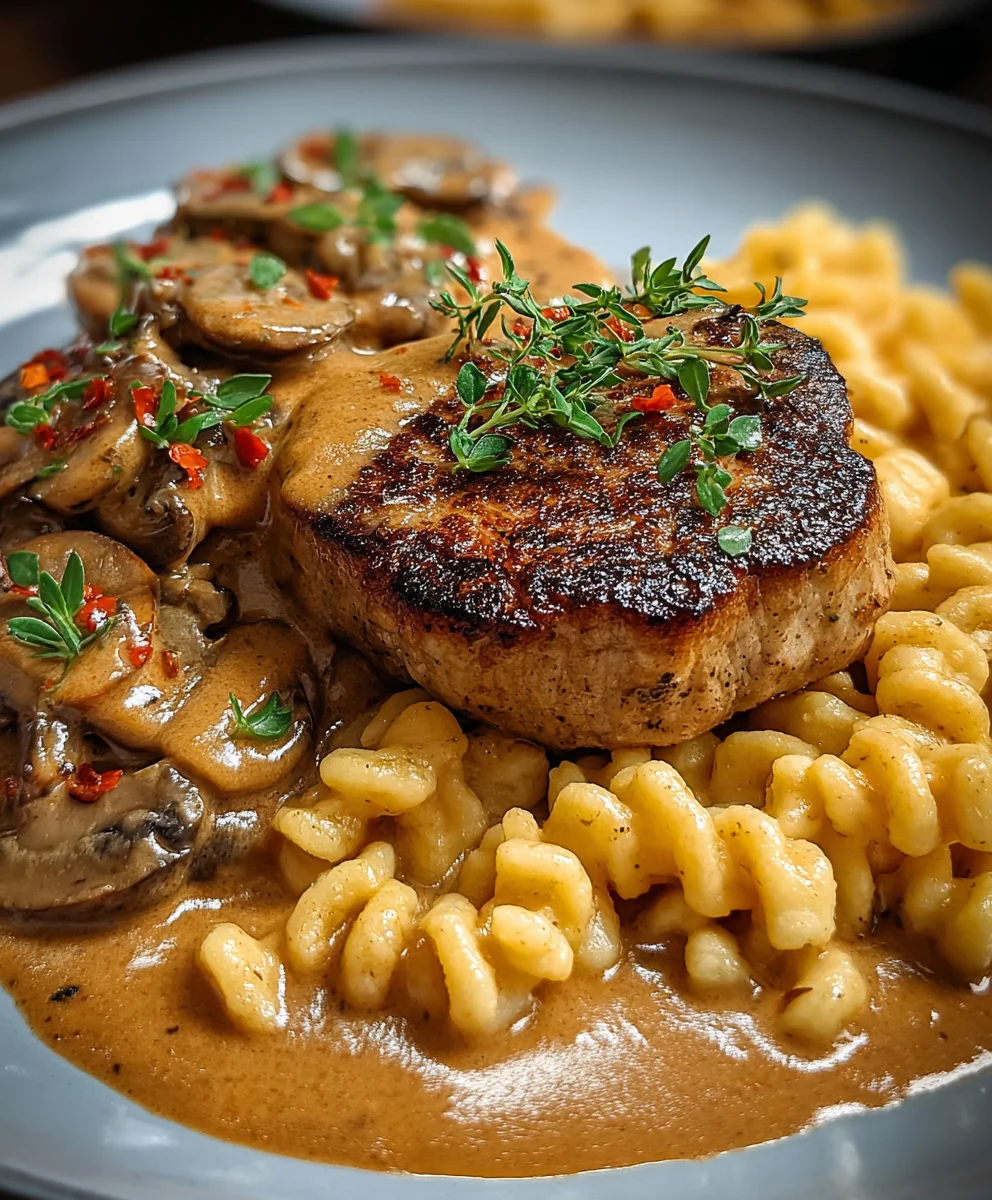 Medaillons In Cbeef hampignon Rahmsose Mit Spatzle