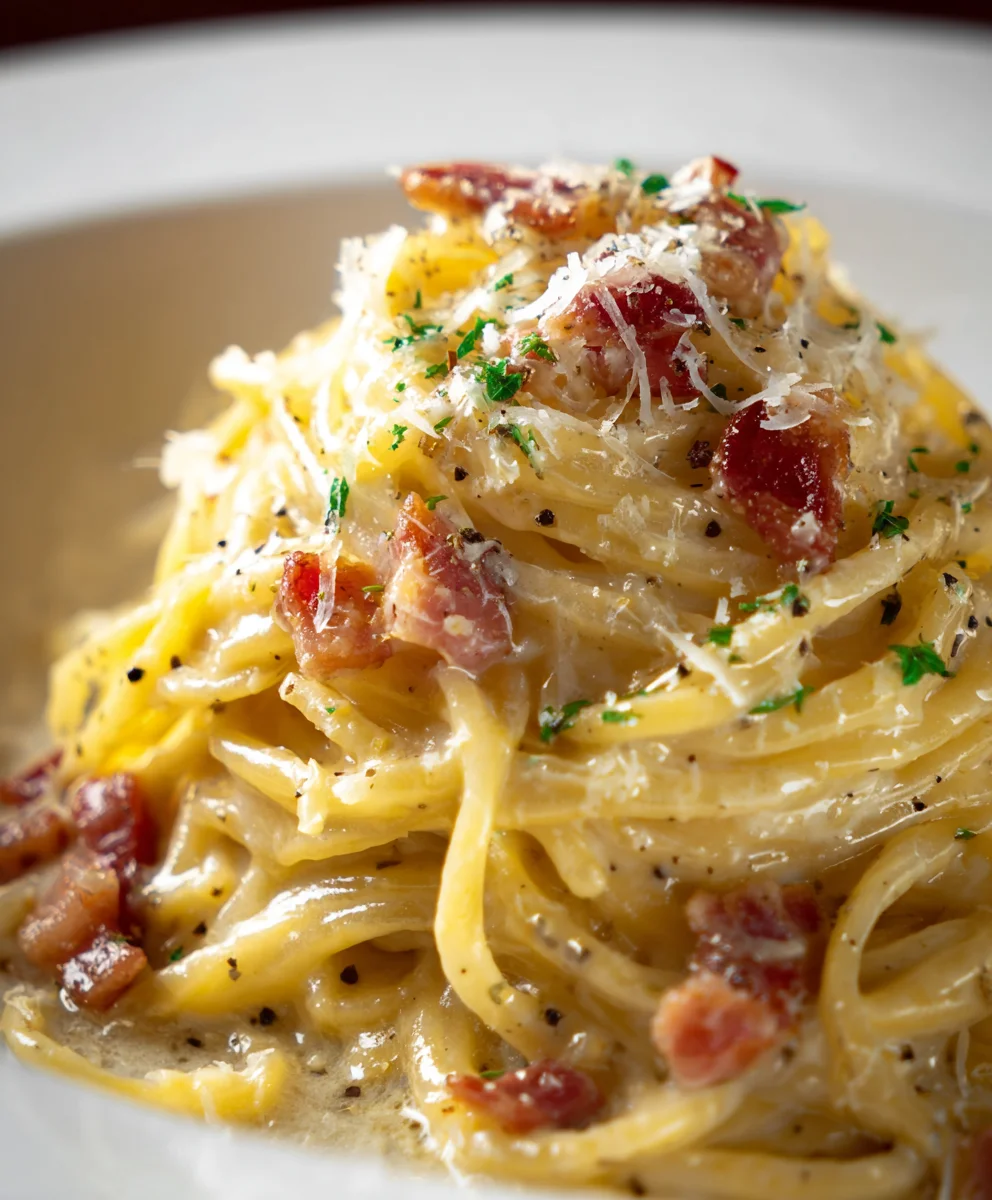 Spaghetti Carbonara – Cremig, schnell & mit Rindfleisch-Bacon