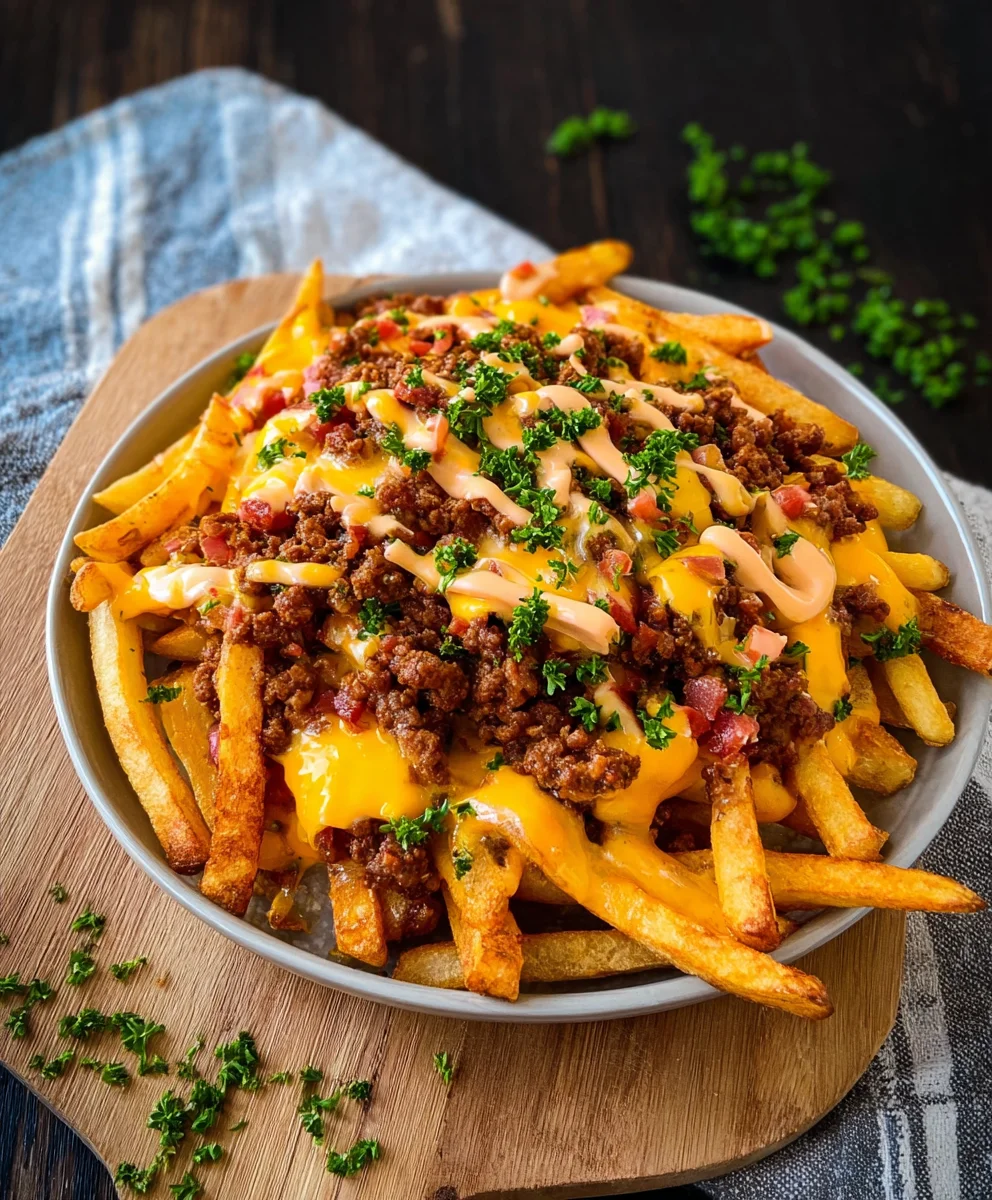 Loaded Fries: Herzhaftes Rinderhack & Cheddar – einfach lecker!