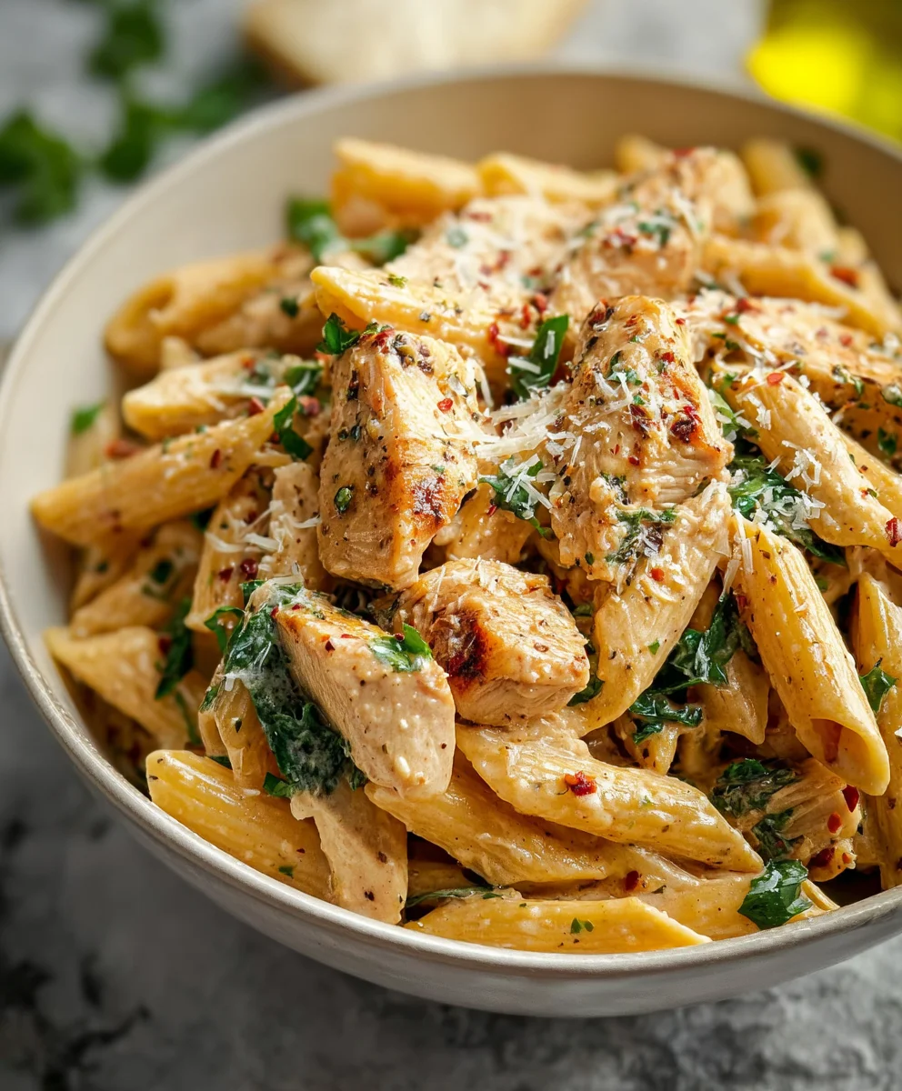 Blitzschnelle Gesunde Knoblauch Parmesan Hähnchen Pasta